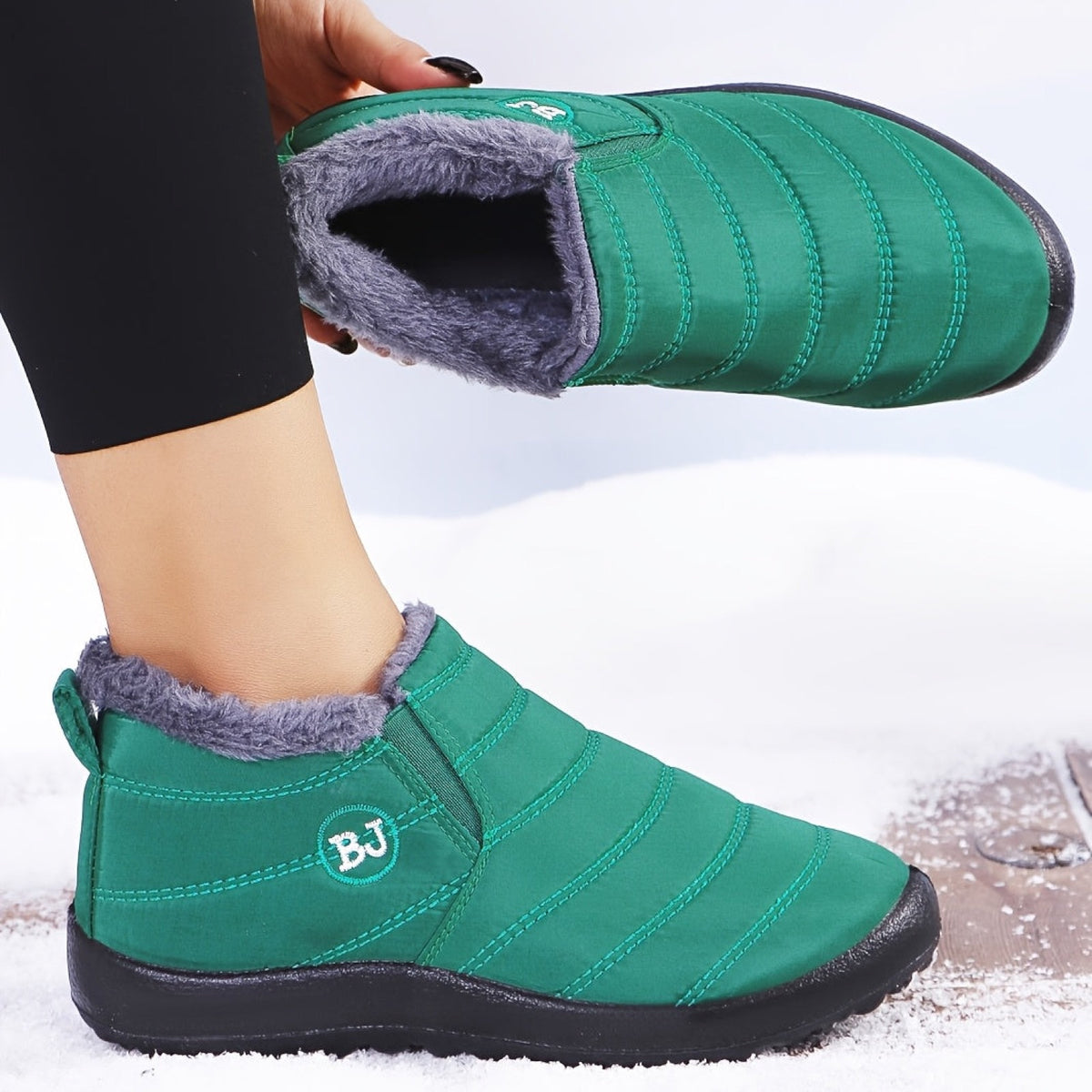 Bottes de Neige Femme Matelassées à Enfiler, 10 Coloris – coloris vert foncé