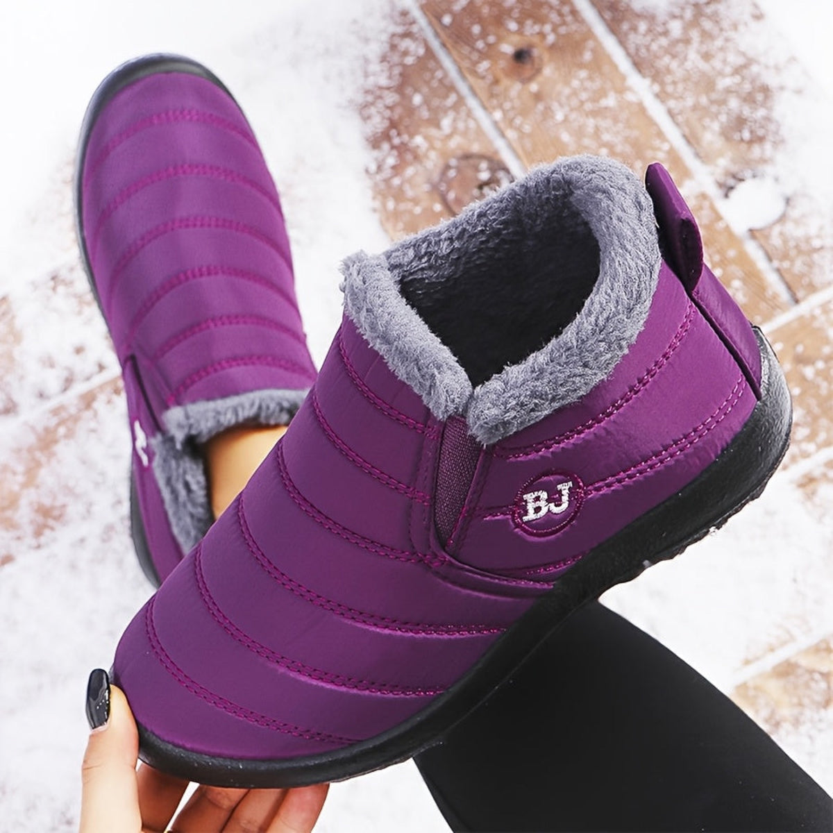 Bottes de Neige Femme Matelassées à Enfiler, 10 Coloris – coloris violet